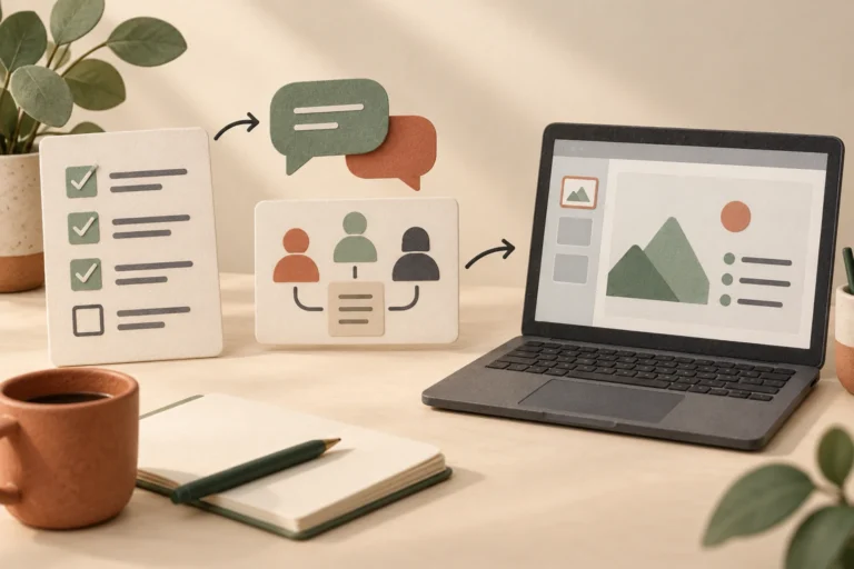 Requirements checklist and team context guiding preparation for a SaaS demo